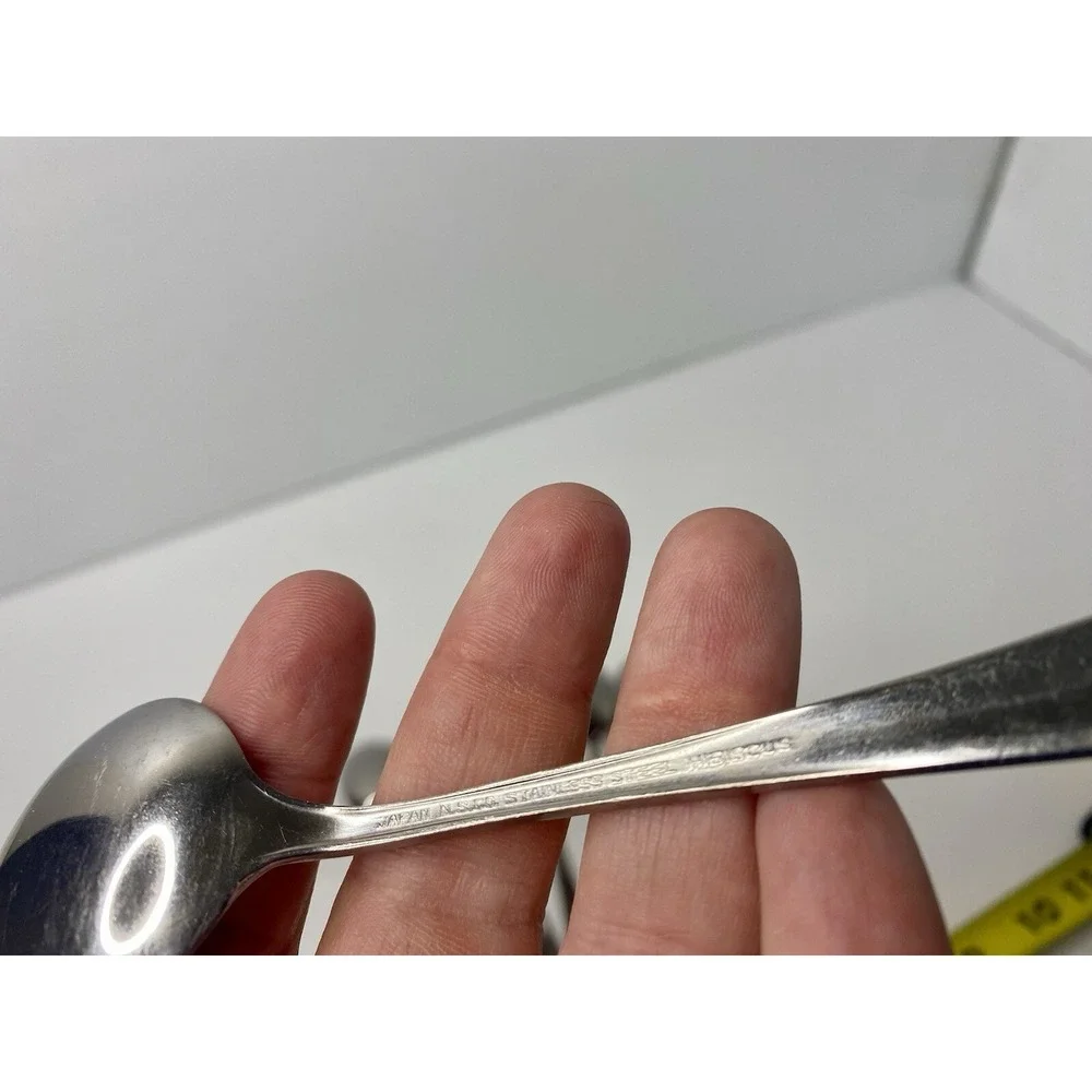 N.S. Co. National Stainless Japan Hibiscus Pattern Teaspoons Replacements Lot 6